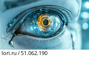 implant dissolving robotic eye ai generated. Стоковое AI-изображение, AI-художник Vectorwin / Фотобанк Лори