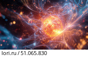 wavefunction stretching quantum particle ai generated. Стоковое AI-изображение, AI-художник Vectorwin / Фотобанк Лори