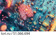 firmware pulsating microcontroller ai generated. Стоковое AI-изображение, AI-художник Vectorwin / Фотобанк Лори