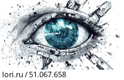 vision dissolving robotic eye ai generated. Стоковое AI-изображение, AI-художник Vectorwin / Фотобанк Лори