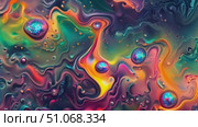 Watch as colorful liquid swirls and bubbles dynamically interact in this mesmerizing painting creation. Стоковое AI-видео, аниматор Данила Большаков / Фотобанк Лори
