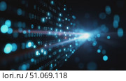 Explore the fascinating world of digital data transmission with vibrant blue light and binary code patterns in motion. Стоковое AI-видео, аниматор Сергей Толмачёв / Фотобанк Лори