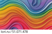 Abstract background with wavy lines in various colors and glittering white dots. Стоковое AI-видео, аниматор Данила Большаков / Фотобанк Лори