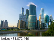 Moscow International Business Center, view from Taras Shevchenko embankment. Редакционное фото, фотограф Евгений Харитонов / Фотобанк Лори