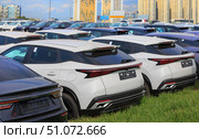 Cars For Sale Stock Lot Row. Стоковое фото, фотограф Юрий Бизгаймер / Фотобанк Лори