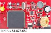 Радиодетали на печатной плате прибора. CRadio components on the printed circuit board of the device. Стоковое фото, фотограф Татьяна Д / Фотобанк Лори