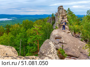 Magnificent rocks of the Arakul shikhan of the granite rock massif of the Middle Urals on a summer day. Стоковое фото, фотограф Акиньшин Владимир / Фотобанк Лори