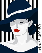 Portrait of a woman in the style. Vector portrait of a girl for a poster, cover, etc. Стоковое фото, фотограф Анастасия  Гудантова / Фотобанк Лори