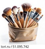 A Full Makeup Brush Bag. Generative AI. Стоковое AI-изображение, AI-художник Roman Zavorotny / Фотобанк Лори