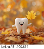 Happy Tooth Fall. Стоковое AI-изображение, AI-художник Павлов Максим / Фотобанк Лори