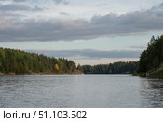 Lake Ladoga near the village Lumivaara on a sunny autumn day, Ladoga skerries, Lakhdenpokhya, Republic of Karelia, Russia. Стоковое фото, фотограф Ula Ulachka / Фотобанк Лори