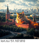 Кот_Москва. Стоковое AI-изображение, AI-художник Даниил Кондруненко / Фотобанк Лори