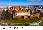 Wawel castle at Vistula river in Poland. Стоковое фото, фотограф Яков Филимонов / Фотобанк Лори