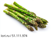 Fresh green asparagus spears grouped in clusters isolated on transparent white background. Detailed texture and vibrant color. Close-up studio of group of fresh asparagus stalks arranged neatly. Стоковое AI-изображение, AI-художник Марина Демидюк / Фотобанк Лори