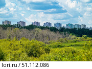 Город Тюмень. Жилой комплекс Ново-Антипинский со стороны болота. Стоковое фото, фотограф Александр Тараканов / Фотобанк Лори