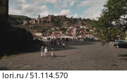 A police car is parked on an observation deck in the center of Tbilisi. Georgia. Tbilisi. 03.09.23. Редакционное видео, видеограф Ярославский Максим / Фотобанк Лори