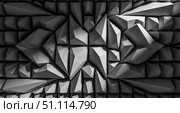 Futuristic architectural panel with symmetrical 3d geometric pattern, abstract black and white background for modern interior or technology design. Стоковое AI-изображение, AI-художник Павел Муравьев / Фотобанк Лори