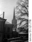 Tallinn, Estonian SSR - December 4, 1961: view of St. Olaf’s Church. Редакционное фото, фотограф Михаил Дружинин / Фотобанк Лори