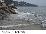 Неспокойное чёрное море в Сочи. Стоковое фото, фотограф Светлана Первухина / Фотобанк Лори