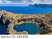 Agios Pavlos Lindos Beach at Rhodes Island. (2017 год). Стоковое фото, фотограф Емельянов Евгений Викторович / Фотобанк Лори