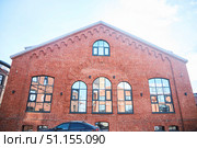 Moscow, Russia - March 21, 2023: Arma Factory Business Park. Old buildings. Offices of large Russian companies. Редакционное фото, фотограф Наталия Кирсанова / Фотобанк Лори