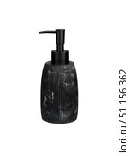 Modern Black Marble Soap Dispenser - Stylish Minimalist Bathroom Accessory for Contemporary Home Decor; Стоковое фото, фотограф Максимова Марина / Фотобанк Лори