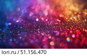 Glitter background of various rainbow colors. Modern beautiful colorful magic background. Round shiny particles on an iridescent surface. Trendy design. Стоковое AI-изображение, AI-художник Ирина Михайличенко / Фотобанк Лори