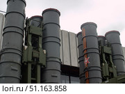 Launchers of the s-400 anti-aircraft missile system Triumph. Fragment. Toned. Редакционное фото, фотограф Константин Тимофеев / Фотобанк Лори