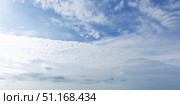 Bright Blue Sky with Wispy Clouds on a Clear Day. Стоковое фото, фотограф EugeneSergeev / Фотобанк Лори