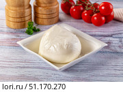 Italian Mozarella buffalo cheese ball. Стоковое фото, фотограф Андрей Старостин / Фотобанк Лори