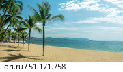 Tropical summer holidays on Nha Trang beach, Vietnam. Panarama of  city beach is a public beach in the centre of Nha Trang in Vietnam. Стоковое фото, фотограф Сергей Чуйко / Фотобанк Лори
