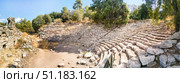 Ancient amphitheater ruins in Phaselis Ancient Cityin Tyrkey. Panorama. Banner. Стоковое фото, фотограф Наталья Семкина / Фотобанк Лори