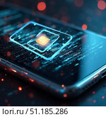 E-SIM, виртуальная сим-карта. Стоковое AI-изображение, AI-художник Инна Пецко / Фотобанк Лори