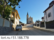 Evangelical Lutheran church in Luderitz (2016 год). Редакционное фото, фотограф Знаменский Олег / Фотобанк Лори