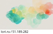 Artist skillfully blends various shades of blue, green and yellow to create a beautiful abstract art piece in a lively studio atmosphere. Стоковое AI-видео, аниматор Данила Большаков / Фотобанк Лори
