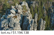 Aerial view of Adrspach-Teplice Rocks (2023 год). Стоковое видео, видеограф Михаил Коханчиков / Фотобанк Лори