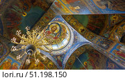 Интерьер храма Спаса на Крови (Собора Воскресения Христова), Санкт-Петербург, Россия. Стоковое фото, фотограф Елена  Попкова / Фотобанк Лори