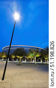 Krasnodar, Russia. - November 02, 2023: Krasnodar Park or Galitsky Park at night. The stadium building. Редакционное фото, фотограф Наталия Кирсанова / Фотобанк Лори