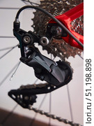 Details of a sports bike in close-up. A road bike for cycling or triathlon. Стоковое фото, фотограф Наталия Кирсанова / Фотобанк Лори