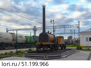 Макет первого русского паровоза Черепановых (1834 год), Ярославль. Россия. 2025 год. Редакционное фото, фотограф Дмитрий Мельников / Фотобанк Лори