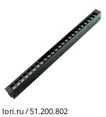 Black linear LED light bar with multiple visible diodes for modern interior lighting and showroom ceiling installation. Стоковое фото, фотограф Татьяна Терехина / Фотобанк Лори