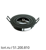 Black recessed ceiling light fixture on a white background. Стоковое фото, фотограф Татьяна Терехина / Фотобанк Лори