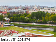 SAINT PETERSBURG, RUSSIA - MAY 27, 2021: The city center on the Petrograd side from a high point. Редакционное фото, фотограф Наталия Кирсанова / Фотобанк Лори