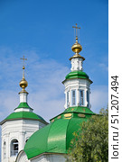Город Тобольск. Купола церкви апостола Андрея Первозванного 1744-1759 гг. Стоковое фото, фотограф Александр Тараканов / Фотобанк Лори