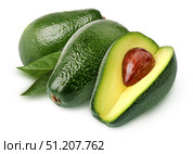 Avocados isolated on white background  with a clipping path. alligator pear. Стоковое фото, фотограф Дмитрий Цветков / Фотобанк Лори