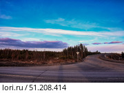 Drifting Into Dreamlike Scenery Along a Bend in Road, Karelia, Finland. Стоковое фото, фотограф Aleksandr Golubev / Фотобанк Лори