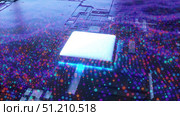 Circuit Board with particles. Стоковая иллюстрация, иллюстратор Роман Будников / Фотобанк Лори