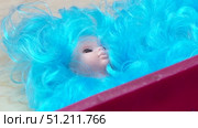production of dolls at the toy factory hair extensions and coloring of blanks. Стоковое видео, видеограф Алексей Сергеев / Фотобанк Лори