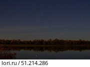 Night starry sky over the Irtysh River in the Omsk Region. Стоковое фото, фотограф Александр Карпенко / Фотобанк Лори