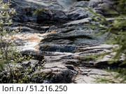 Akhinkoski Waterfalls or Ruskeala Waterfalls on the Tohmajoki River. Russia, Republic of Karelia. Стоковое фото, фотограф Photojuli / Фотобанк Лори